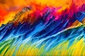 Water color or oil painting fine art illustration of abstract colorful panoramic mountain and nature print digital art