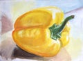 Water color painting: yellow paprika