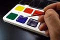 Water color paints for drawing Royalty Free Stock Photo