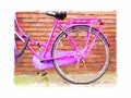 Water colour pink bicycle