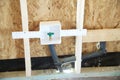 Water connection in a Suburban Home Under Construction Royalty Free Stock Photo