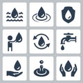 Water Consumption and Ecology Related Vector Icon Set 2