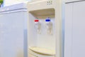 Water cooler. Equipment for home and office. Goods in the store. Selective focus