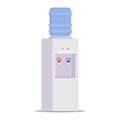 Water cooler for office and home. Gray water cooler with big blue plastic bottle full of water. Vector illustration in flat style Royalty Free Stock Photo