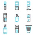 Water coolers simple line icons