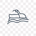 Water craft vector icon isolated on transparent background, line