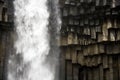 Water crashing over Basalt columns - Svartifoss Waterfall - Iceland