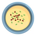 Water cream soup icon cartoon vector. Vegetable bowl