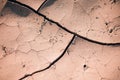 Water crisis. Cracked earth. Global warming problem. Dry land ground. Desert concept. Cracked soil caused by dehydration Royalty Free Stock Photo