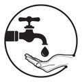 Water Crisis - Dry Taps - Icon Royalty Free Stock Photo