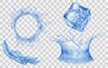 Water crown, splash and ice cube Royalty Free Stock Photo