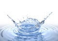 Water crown splash in a water pool on white Royalty Free Stock Photo