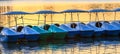 Water cycle boats in a lake Royalty Free Stock Photo