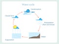 Water cycle scheme for kids education