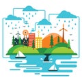 water cycle. Vector illustration decorative design