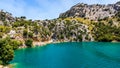 Water dam at Embassament de Cuber, artificial water reservoir, Mallorca