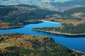 Water dam Flaje in the Ore mountains, Krusne hory Aerial photo.