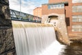 Water dam of an old cotton factory in Tampere industrial city of Finland Royalty Free Stock Photo