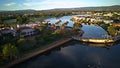 Water Dam over Gold Coast Hope Island Golf Course and Water front estate