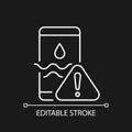 Water damage white linear icon for dark theme