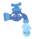 water day character faucet drop