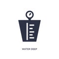 water deep measuring icon on white background. Simple element illustration from measurement concept Royalty Free Stock Photo