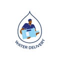 Water delivery and order emblem or logo design flat vector illustration isolated.