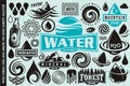 Water design elements collection. Royalty Free Stock Photo