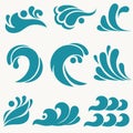 Water Design Elements. Sea wave icon, ocean symbol design. Vector