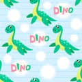 Water dinosaur seamless pattern.