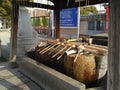 water dippers for wash hand at Tennoji temple, Osaka 2016