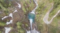 Water discharge from the dam of the Lake Fregabolgia an Alpine artificial lake. Italian Alps. Italy Royalty Free Stock Photo