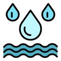 Water disinfection icon color outline vector