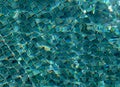 Water distorsion of pool floor tiles