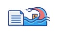 Water Document Icon: Hydrology & Environmental Data, vector design Generative AI Royalty Free Stock Photo