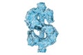 Water dollar symbol, 3D rendering