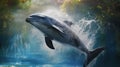 Water Dolphins Saga: Hyper-realistic Sci-fi Wallpaper With Harpia Harpyja Dolphin