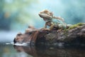 water dragon basking on a rock Royalty Free Stock Photo