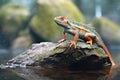 water dragon basking on a rock Royalty Free Stock Photo