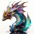 Water Dragon: Majestic Dragon Clipart: Mythical Power in Art