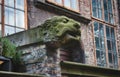 Water drain in the shape of a lion`s head on Mariacka Street, Gdansk Royalty Free Stock Photo