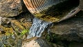 Water draining from a culvert