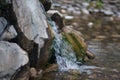 water drains from the stones in the Royalty Free Stock Photo