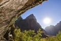 Water Dripping from Rock Overhang in Zion