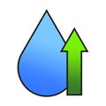 Water drop arrow up. Vector illustration. EPS 10. Royalty Free Stock Photo