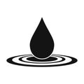 Water drop black simple icon Royalty Free Stock Photo
