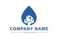 Water Drop Blue Mushroom Negative Space Logo Design