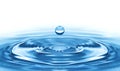 WATER DROP BLUE with ripples Royalty Free Stock Photo