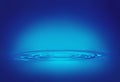 WATER DROP BLUE with ripples Royalty Free Stock Photo