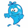 Water Drop Cartoon Mascot Character.